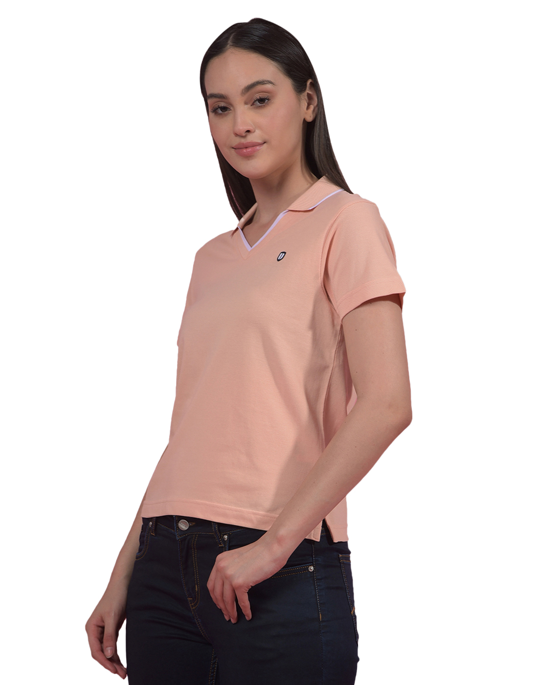 Numero Uno Women Coral Pink Polo T-Shirt